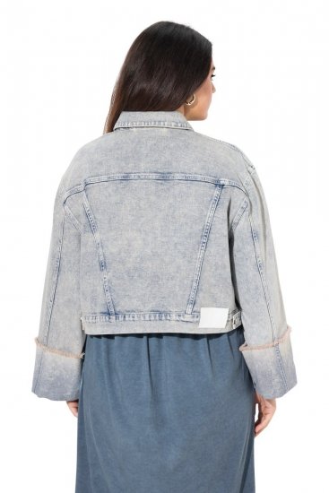 Ulla Popken 835486 Giacca di jeans con maniche ampie Blu denim - Giacche - Giacche taglie forti da donna