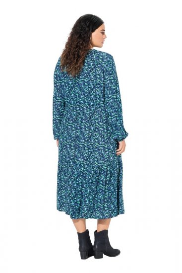Ulla Popken 835713 Abito a fiori Blu scuro - Vestiti maxi - Abiti maxi taglie forti