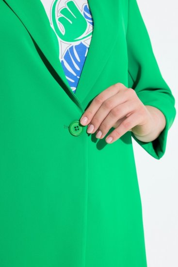 Ulla Popken 836165 Blazer lungo con maniche 3/4 Verde - Blazer - Blazer Taglie Forti da Donna
