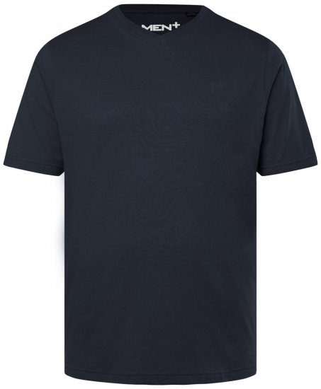 Men+ 279 T-shirt scollo a V Blu scuro - Magliette - Magliette Uomo Taglie Forti