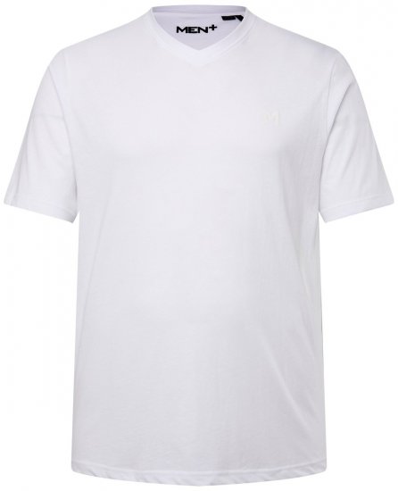 Men+ 279 T-shirt scollo a V Bianco - Magliette - Magliette Uomo Taglie Forti