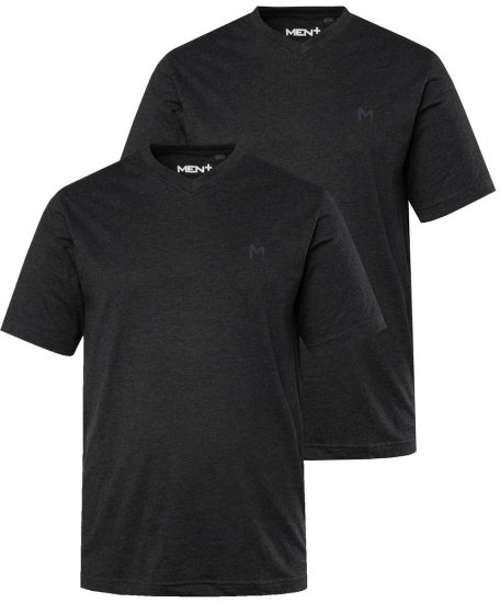 Men+ 299 T-shirt scollo a V Nero confezione da 2 - Magliette - Magliette Uomo Taglie Forti