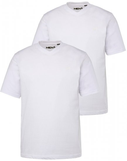 Men+ 299 T-shirt scollo a V Bianco confezione da 2 - Magliette - Magliette Uomo Taglie Forti
