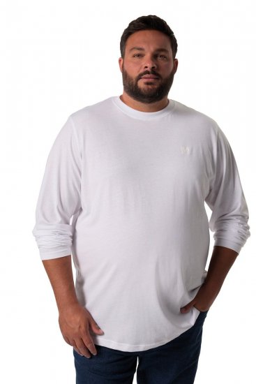 Men+ 307 T-shirt manica lunga Bianco - Magliette - Magliette Uomo Taglie Forti