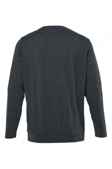 Men+ 313 T-shirt manica lunga bellyfit Grigio scuro melange - Magliette - Magliette Uomo Taglie Forti