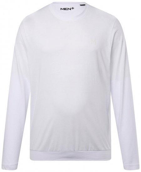 Men+ 313 T-shirt manica lunga bellyfit Bianco - Magliette - Magliette Uomo Taglie Forti