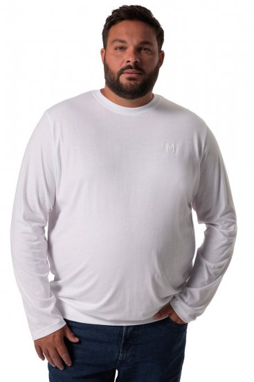 Men+ 313 T-shirt manica lunga bellyfit Bianco - Magliette - Magliette Uomo Taglie Forti