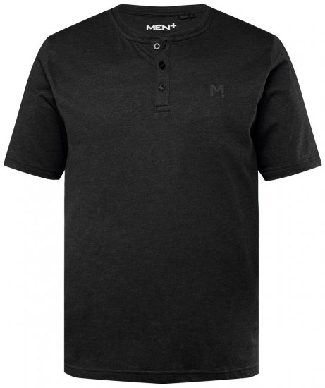 Men+ 365 Maglia Henley Nero - Magliette - Magliette Uomo Taglie Forti