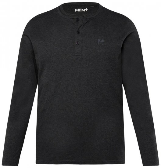 Men+ 383 Maglia Henley manica lunga Nero - Magliette - Magliette Uomo Taglie Forti