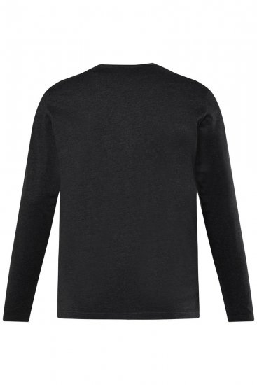 Men+ 383 Maglia Henley manica lunga Nero - Magliette - Magliette Uomo Taglie Forti