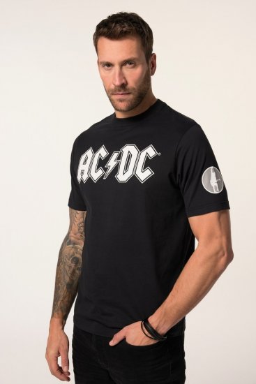 JP1880 AC/DC Classic Logo Band T-Shirt Black - Magliette - Magliette Uomo Taglie Forti
