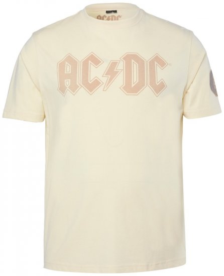 JP1880 836411 AC/DC Classic Logo T-shirt Grigio sabbia - Magliette di band - T-shirt band taglie forti