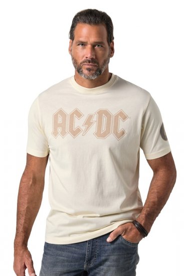 JP1880 836411 AC/DC Classic Logo T-shirt Grigio sabbia - Magliette di band - T-shirt band taglie forti