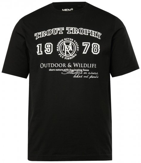 Men+ 424 T-shirt Trout Trophy Nero - Magliette - Magliette Uomo Taglie Forti