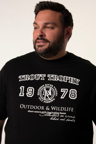 Men+ 424 T-shirt Trout Trophy Nero - Magliette - Magliette Uomo Taglie Forti