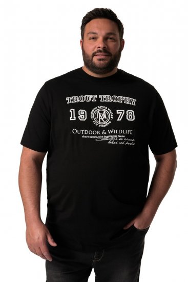 Men+ 424 T-shirt Trout Trophy Nero - Magliette - Magliette Uomo Taglie Forti