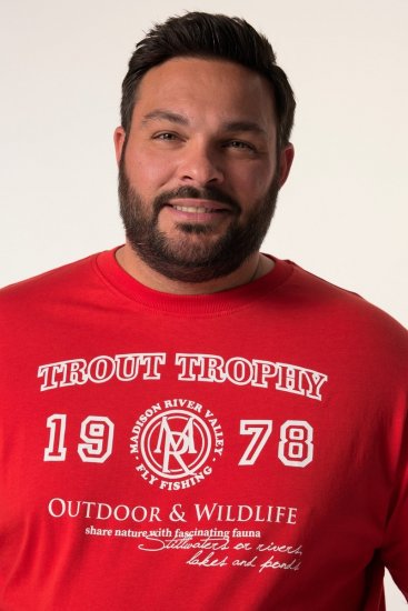 Men+ 424 T-shirt Trout Trophy Rosso peperoncino - Magliette - Magliette Uomo Taglie Forti