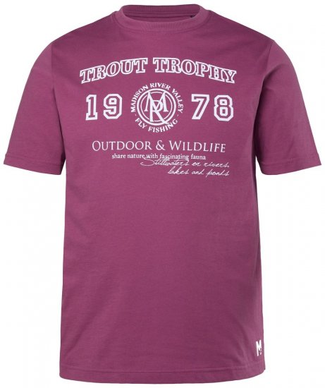 Men+ 424 T-shirt Trout Trophy Rosso bacca chiaro - Magliette - Magliette Uomo Taglie Forti