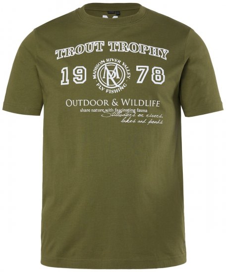 Men+ 424 T-shirt Trout Trophy Oliva scuro - Magliette - Magliette Uomo Taglie Forti