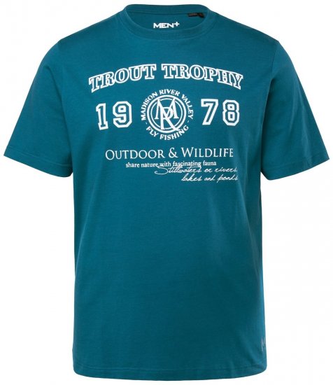 Men+ 424 T-shirt Trout Trophy Verde laguna - Magliette - Magliette Uomo Taglie Forti