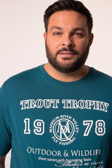 Men+ 424 T-shirt Trout Trophy Verde laguna - Magliette - Magliette Uomo Taglie Forti