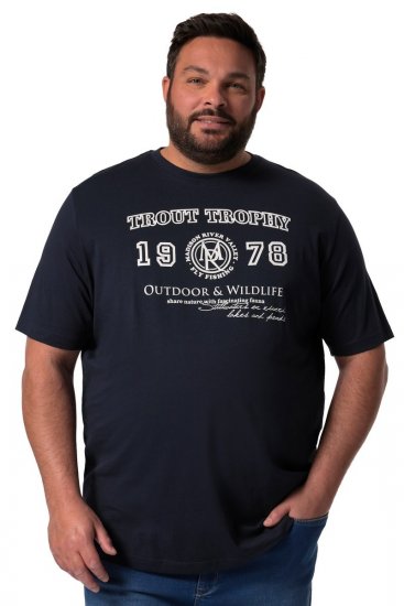 Men+ 424 T-shirt Trout Trophy Blu scuro - Magliette - Magliette Uomo Taglie Forti