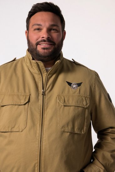 Men+ 641 Giacca in cotone con collo alto Camel - Giubbotti - Giubbotti Uomo Taglie Forti