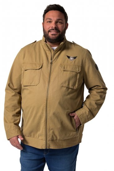 Men+ 641 Giacca in cotone con collo alto Camel - Giubbotti - Giubbotti Uomo Taglie Forti