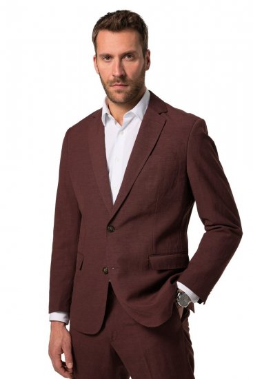 JP1880 Paros Blazer in misto lino Marrone ruggine - Abiti - Abiti da Uomo Taglie Forti