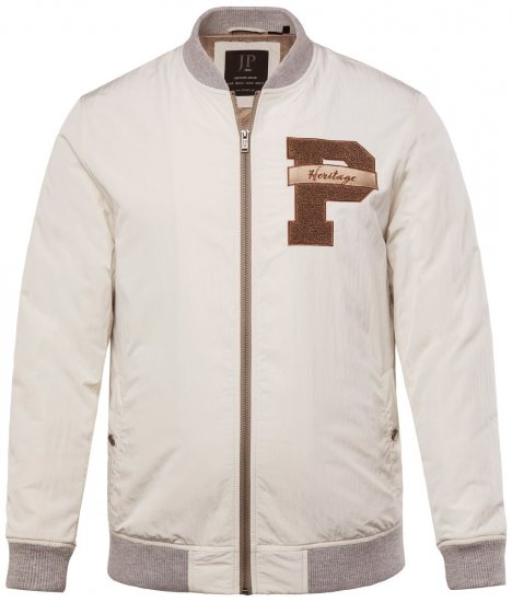 JP1880 836786 Giacca college con stemma Bianco panna - Giubbotti - Giubbotti Uomo Taglie Forti
