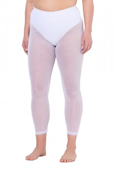 Ulla Popken 836800 Collant senza piede a pois Bianco - Collant & calzini - 