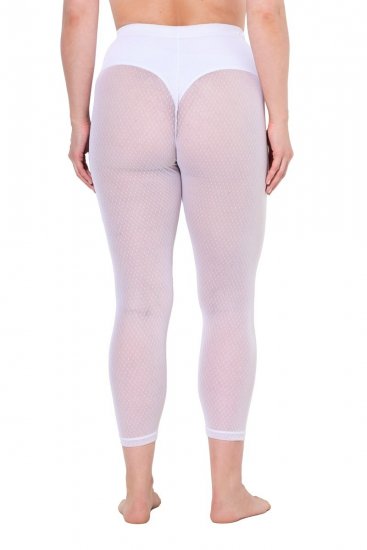 Ulla Popken 836800 Collant senza piede a pois Bianco - Collant & calzini - 