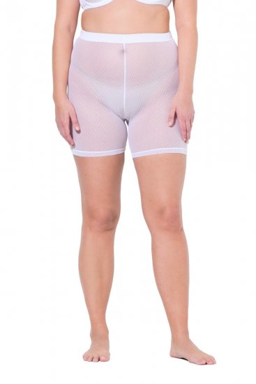 Ulla Popken 836805 Pantaloncini anti-sfregamento a pois Bianco - Pantaloncini anti-sfregamento - 