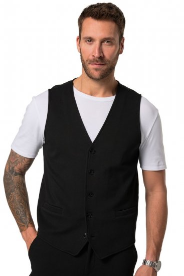JP1880 New York Flexnamic Gilet in jersey Nero - Abiti - Abiti da Uomo Taglie Forti