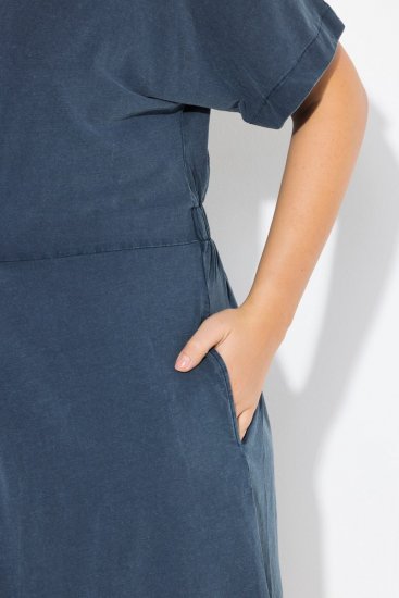 Ulla Popken 837403 Abito in jersey a maniche corte Blu scuro - Abiti in jersey - 