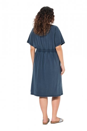 Ulla Popken 837403 Abito in jersey a maniche corte Blu scuro - Abiti in jersey - 