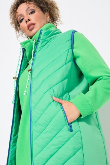 Ulla Popken 837409 Gilet HYPRAR trapuntato Verde chiaro - Gilet - 