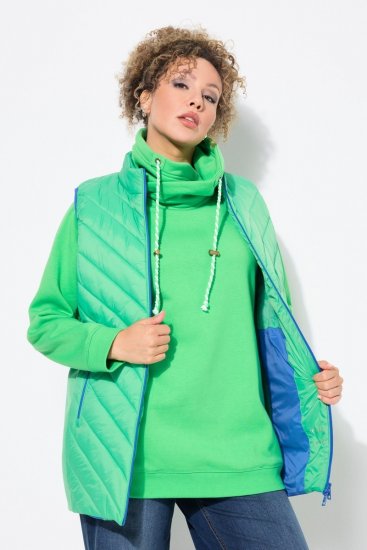 Ulla Popken 837409 Gilet HYPRAR trapuntato Verde chiaro - Gilet - 