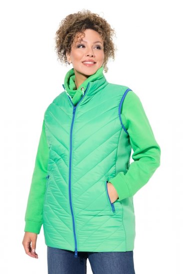Ulla Popken 837409 Gilet HYPRAR trapuntato Verde chiaro - Gilet - 
