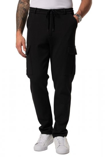 JP1880 New York Flexnamic Pantaloni in jersey con tasche cargo Nero - Abiti - Abiti da Uomo Taglie Forti