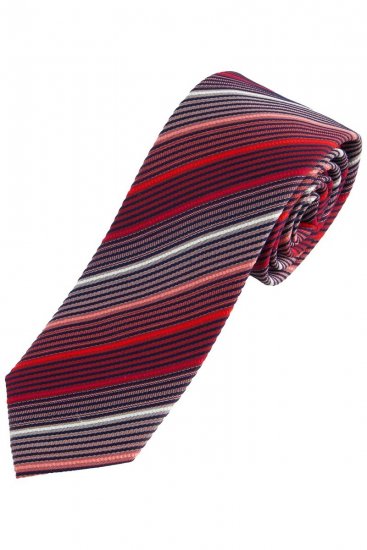JP1880 837687 Cravatta in seta a righe extra lunga Rosso - Cravatte e papillon - 