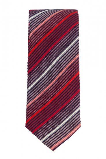 JP1880 837687 Cravatta in seta a righe extra lunga Rosso - Cravatte e papillon - 