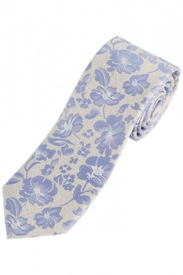 JP1880 837693 Cravatta in seta a fiori extra lunga Grigio blu - Cravatte e papillon - 