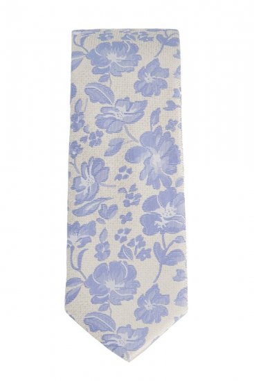 JP1880 837693 Cravatta in seta a fiori extra lunga Grigio blu - Cravatte e papillon - 