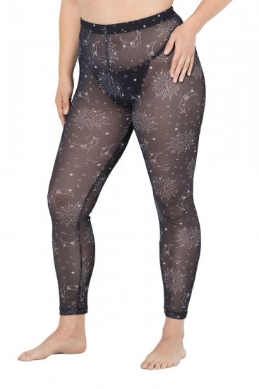 Ulla Popken 837935 Collant senza piede fantasia Nero - Collant & calzini - 