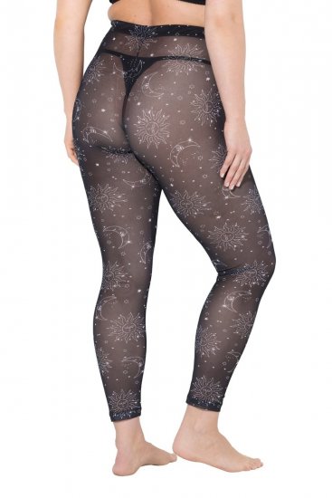 Ulla Popken 837935 Collant senza piede fantasia Nero - Collant & calzini - 