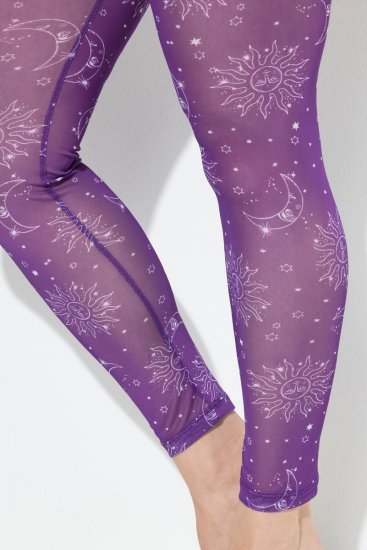 Ulla Popken 837935 Collant senza piede fantasia Viola - Collant & calzini - 