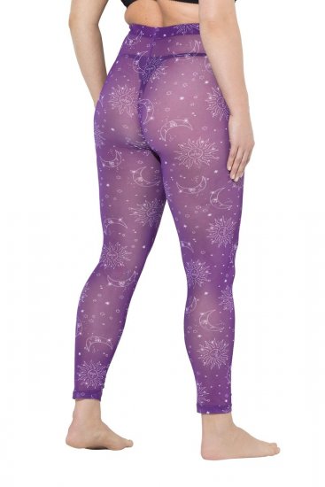 Ulla Popken 837935 Collant senza piede fantasia Viola - Collant & calzini - 