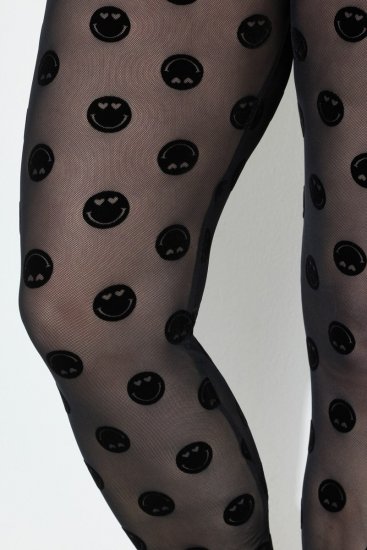 Ulla Popken 837949 Collant senza piede fantasia Nero - Collant & calzini - 