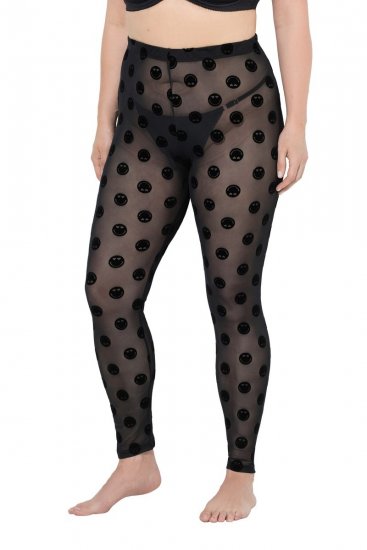 Ulla Popken 837949 Collant senza piede fantasia Nero - Collant & calzini - 